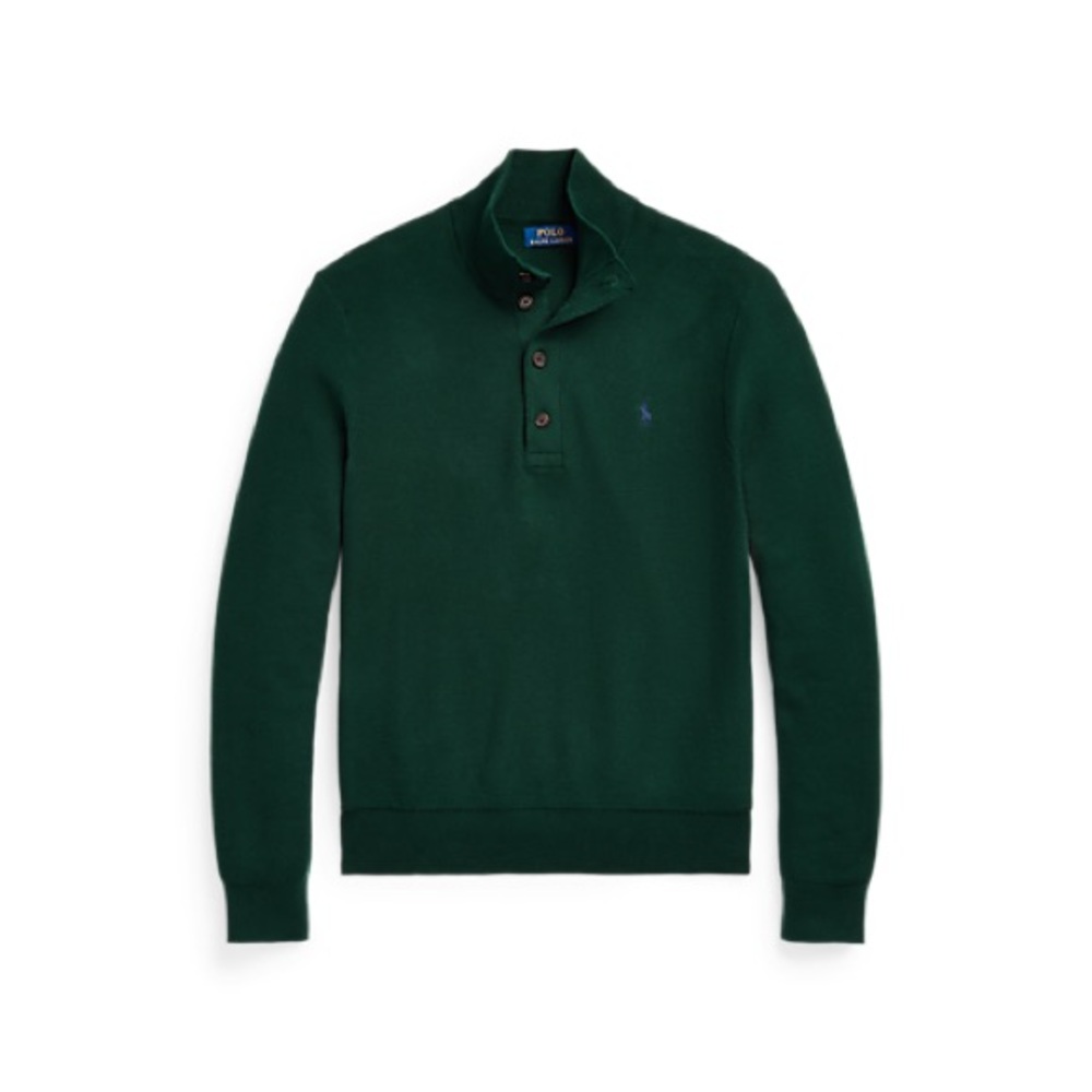 Polo Ralph Lauren Cotton Button-Up Crew Sweater SZ M